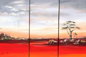 "Earthy Africa Triptych"
