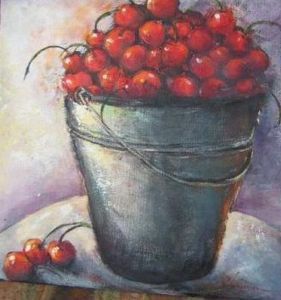 "Bucket full of cherries"