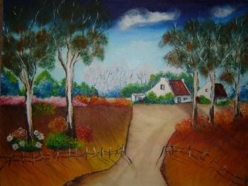 "Farm Houses With Blue Gum Trees"