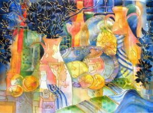 "Blue Flowers in a Vase"