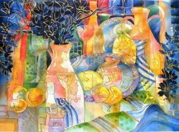 "Blue Flowers in a Vase"