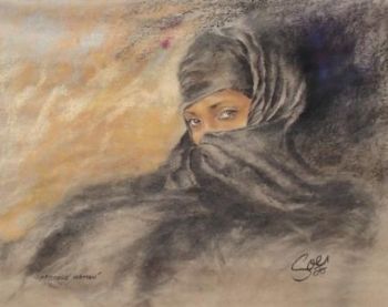 "Mystery woman in pastel"
