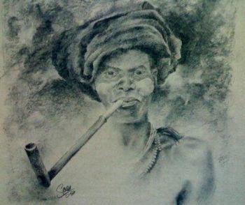 "Xhoza Woman in Charcoal"