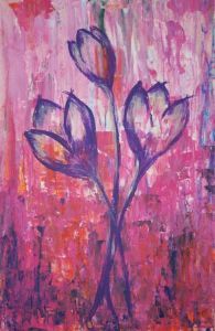 "Three Purple Flowers"