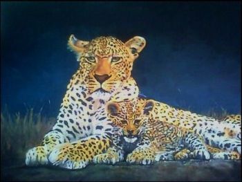 "Leopard and Cub"