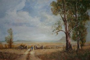 "Farm Gate, Woman and Child"