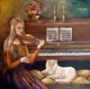"Cat and Piano"