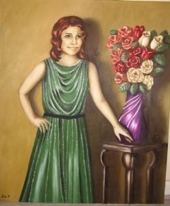 "Woman with flowers"