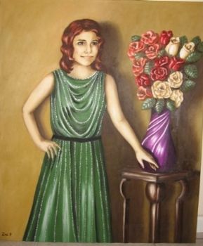 "Woman with flowers"