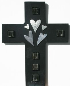 "Cross with hearts"