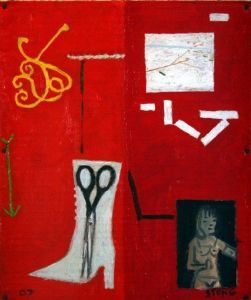 "Scissors in shoe"