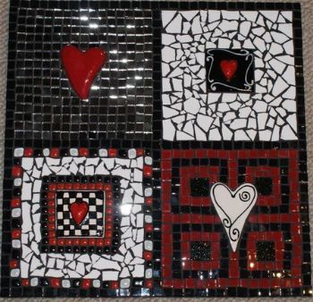 "Heart Black & Red Wall Hanging"