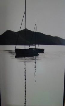 "Black and White Boats"