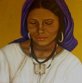 "Girl with Purple Scarf"