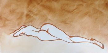 "sepia nude lying"