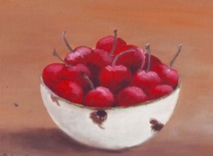 "Enamel With Cherries "