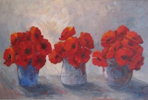 "Three Vases with Poppies"