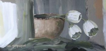 "Tulips In Lava Pot"