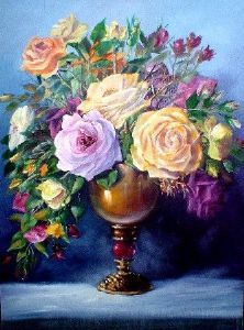 "Roses in Chalice"