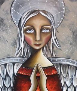 "Angel with white hair"