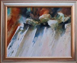 "Leopard on Rocks"