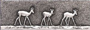 "Three Springbok in Metal 1/1"