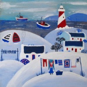 "Naive Seaside Village"