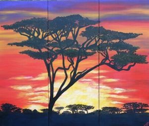 "3 panel sunset"