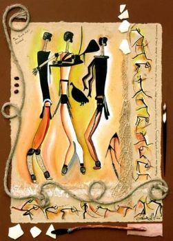 "San Rock Art : 3 Dancers"