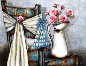 "Roses in Rustic Can "