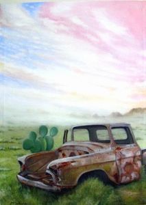 "Old Car in Pink"