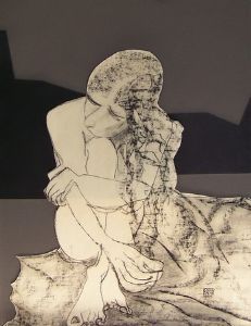 "Pensive Nude in Landscape"