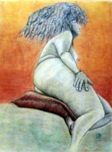 "Nude on Red Cushion"