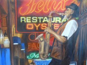 "Jazz Player Bourbon Street"