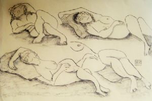 "Study of 4 Nudes"