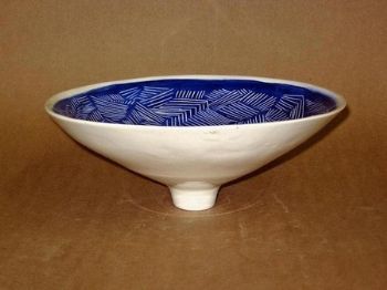"Large Rounded Pot Blue"