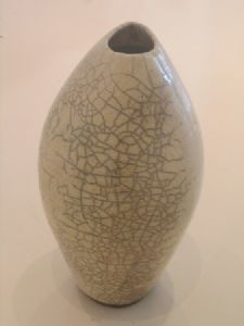 "Large Raku Pot (Fluted)"