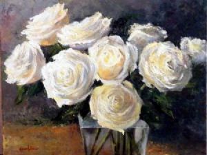 "Roses in a Glass Vase"