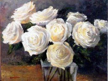"Roses in a Glass Vase"