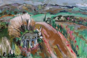 "Donkey Beside the Road"