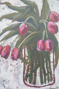 "Reddish-Pink Tulips"