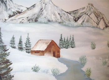 "Cottage in Snowy Mountains"