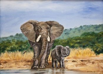 "Elephants - big 5 (Lorna Manthe)"