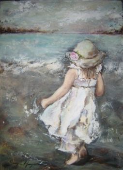 "Little girl running in the wind"