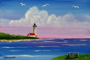 "Lighthouse at Sunset"