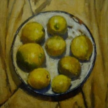 "Lemons on Enamel Plate"