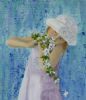 "Kid met string blomme"
