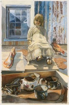 "Doll, Chicken, Tea Set"