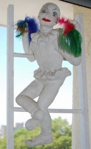 "Purim Clown on Ladder"