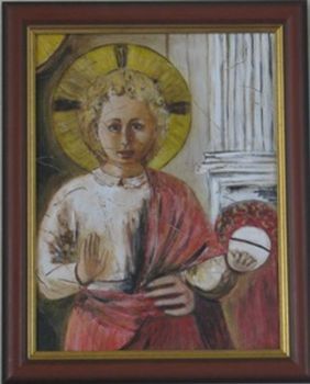 "Jesus Blessed child on Mary's lap"